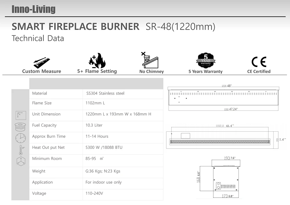 BEV fireplace SR4803 BEV fireplace SR4803